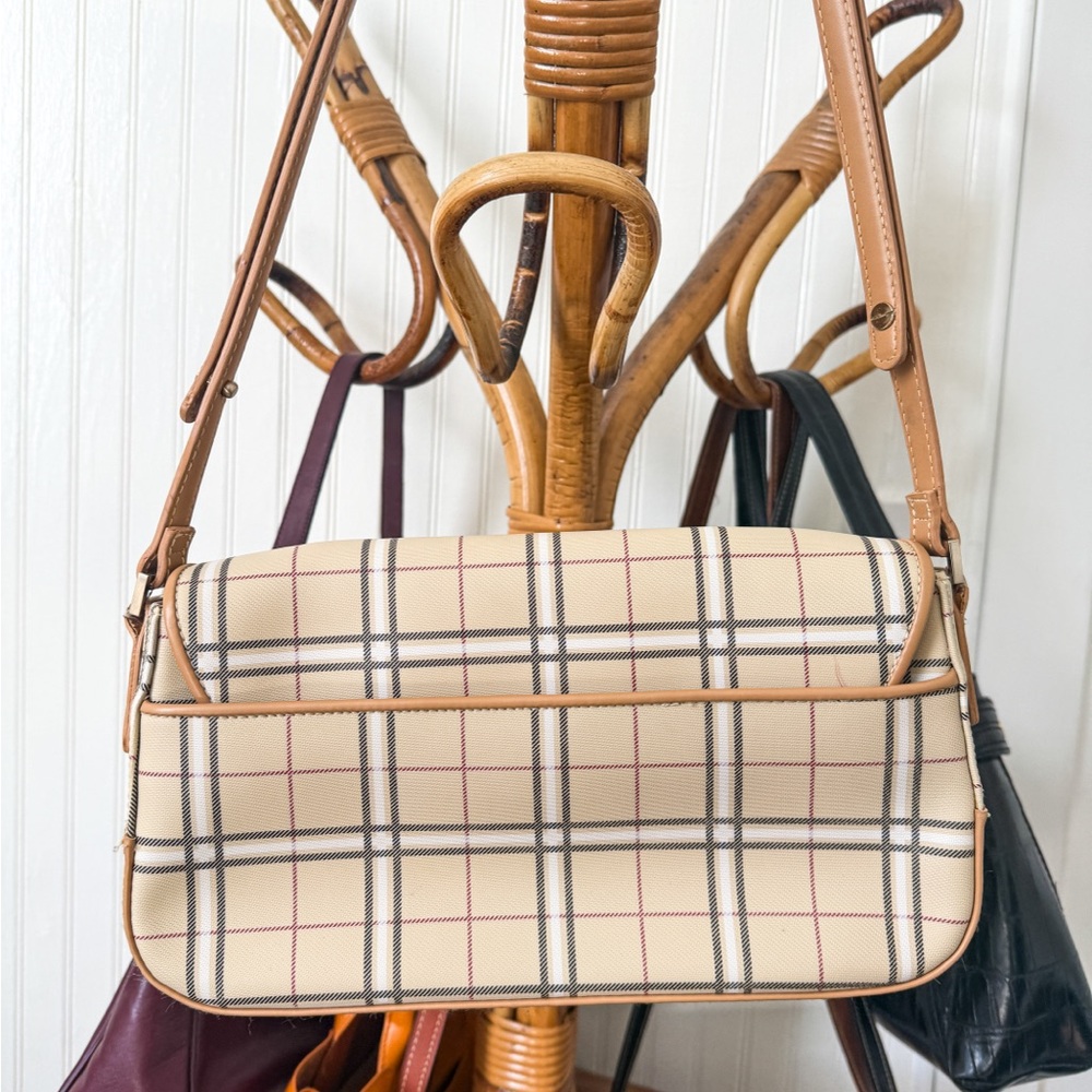 Liz Claiborne Plaid Crossbody Bag - Cream and Tan - Picture 3 of 5